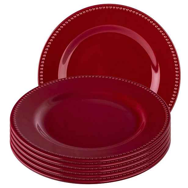 Sada talířů pro 6 osob, talířky na dorty Altom Design Merlot 20,5 cm