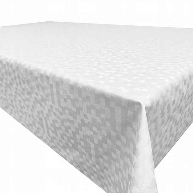 Ubrus Cerata Bílý Skvrnitý Moderní Pvc Polyester Mřížka 135x450