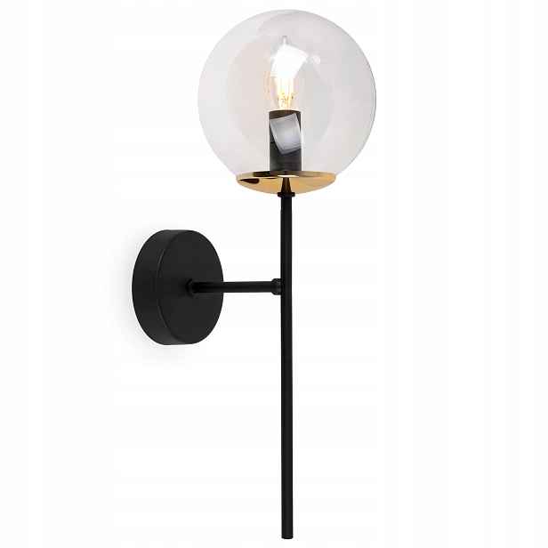 Nástěnná Lampa Černá Zlatá Samostatná Skleněná Lampa Do Koupelny Loft