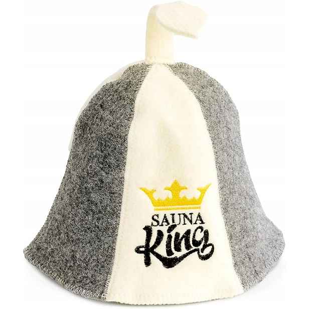 Sauna Guru Čepice do sauny 'Sauna King' bílá 100% organická vlna