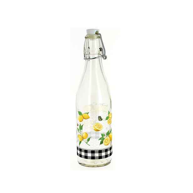 Skleněná láhev s patentním uzávěrem TORO 540ml citron