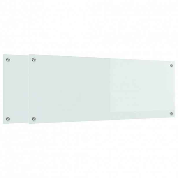 vidaXL Kuchyňský obklad 2 ks Bílá 110 x 40 cm tvrzené sklo