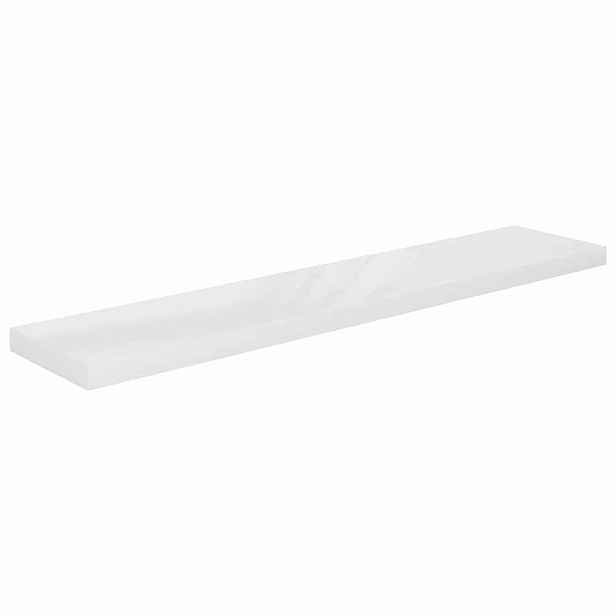 vidaXL Plovoucí nástěnná police bílá vysoký lesk 120x23,5x3,8 cm MDF
