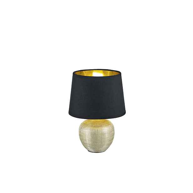 Stolní lampa noční keramická zlatá černá Rl