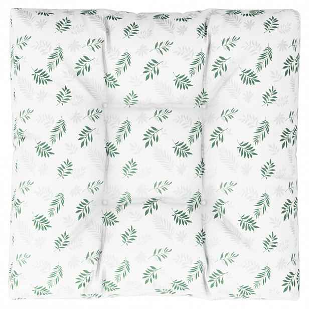 vidaXL Poduška na palety vzor listů 80 x 80 x 12 cm textil