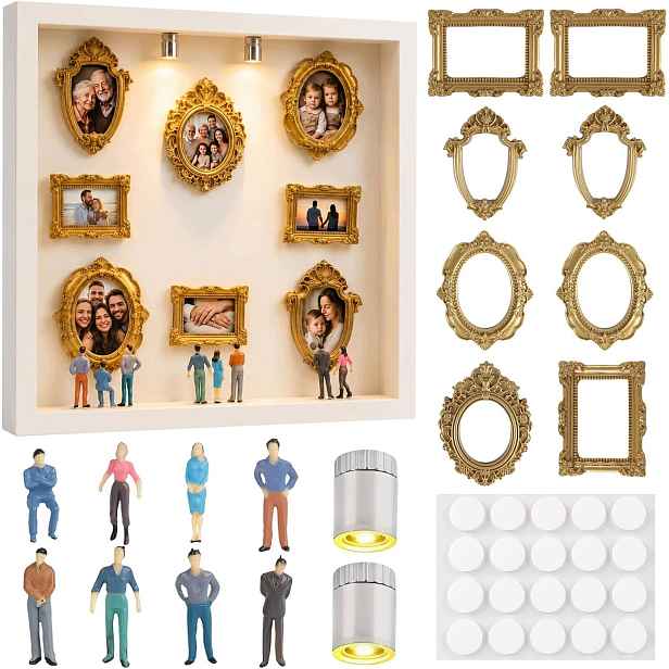 Rámeček na fotografie s Led světly Mini Multi Foto Galerie Koláž Diy Bílá
