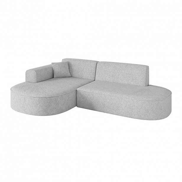 ALTDECOR ROHOVÁ SEDACÍ SOUPRAVA s otomanem vlevo MARI-L1 – 243 × 171 × 79 cm, šedá látka