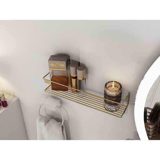 Kalune Design Nástěnná police BANYO zlatá