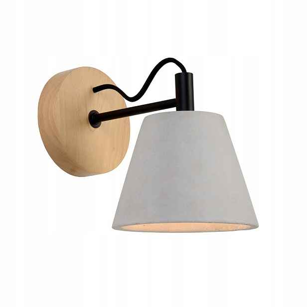 Šedá nástěnná lampa Possio s měkkým světlem nad postelí v ložnici Lucide