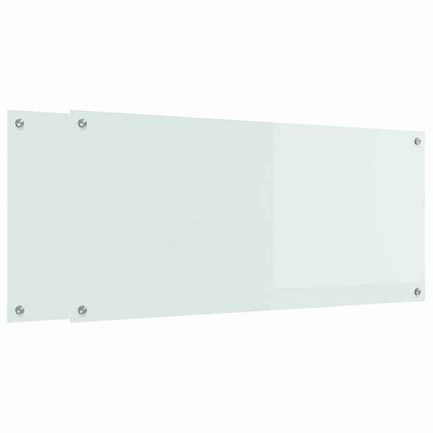 vidaXL Kuchyňský obklad 2 ks Bílá 110 x 50 cm tvrzené sklo