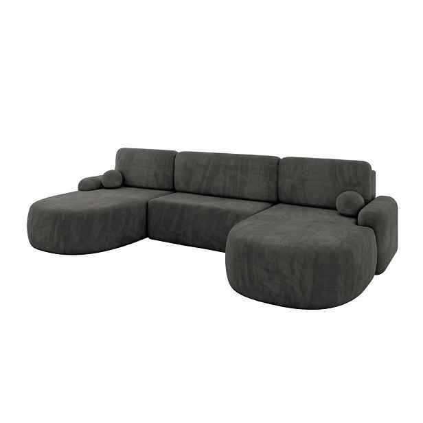 ALTDECOR SEDACÍ SOUPRAVA s funkcí spaní a úložným prostorem LIRA-U - 335x172x89 tmavě šedá
