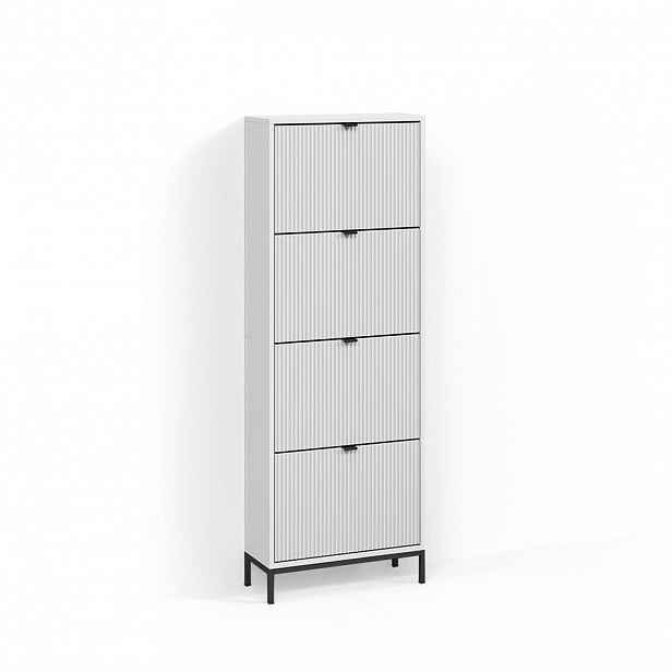 Livinity® BOTNÍK NA BOTY Aterno Bílá 60 x 168 cm se 4 zásuvkami