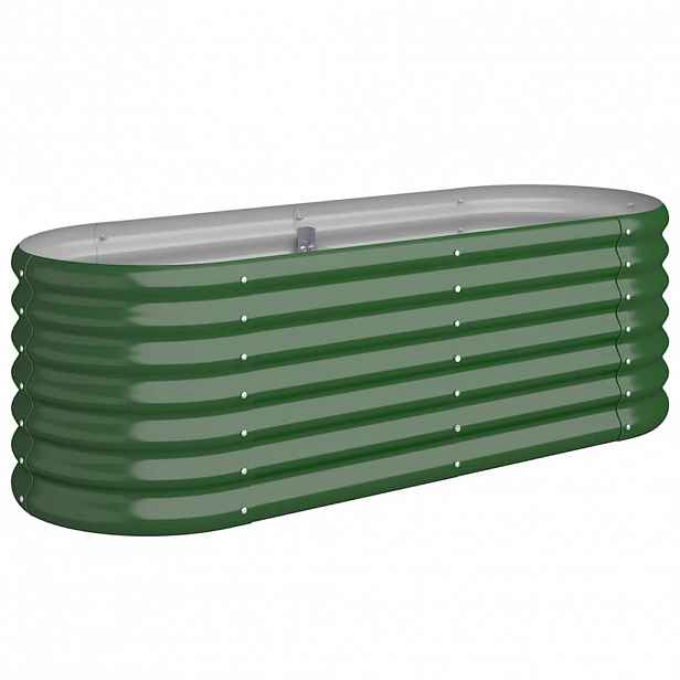 vidaXL Vyvýšený záhon pozinkovaná ocel 114 x 40 x 36 cm zelený