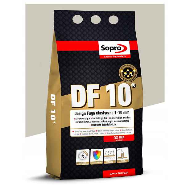 Elastická spárovací hmota 1-10 mm Sopro Df 10 4 kg Světle béžová 29 spárovací malta