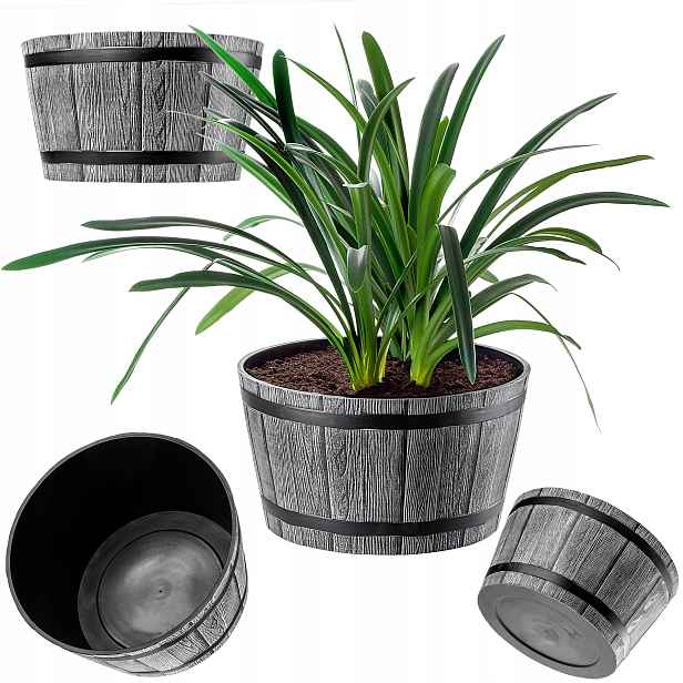 Květináč Velký Na Terasu Květiny 50 cm Obal Květinový Kulatý