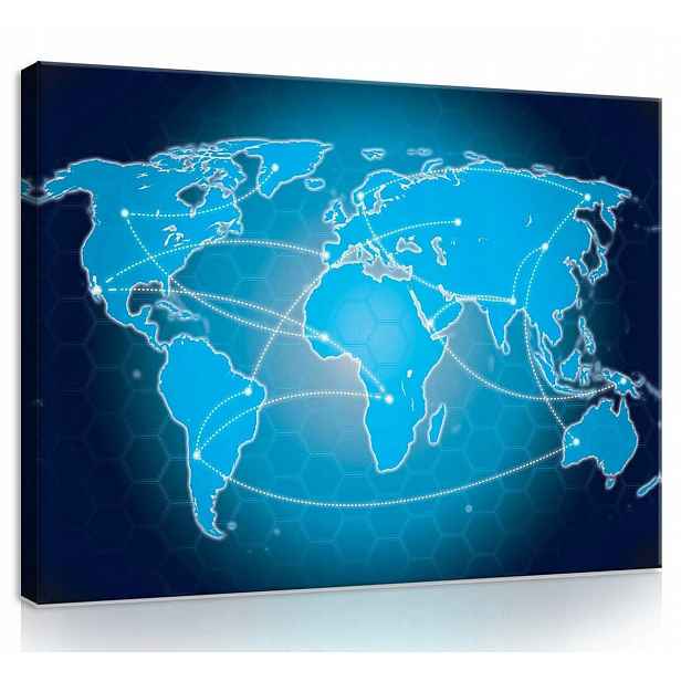 Obraz Na Plátně Canvas 70x50 Mapa Geografie Svět Cestování Komunikace