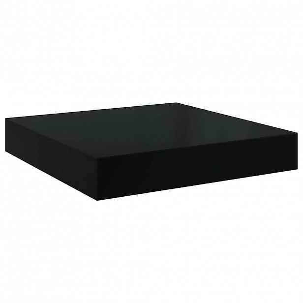 vidaXL Plovoucí nástěnná police černá vysoký lesk 23x23,5x3,8 cm MDF