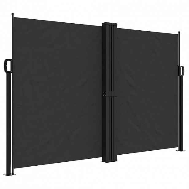 vidaXL Zatahovací boční markýza černá 160 x 1 200 cm
