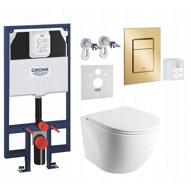 7v1 Wc Set, Stelaz Grohe Slim Wc Mísa Rim Silent Omnires Tlačítko