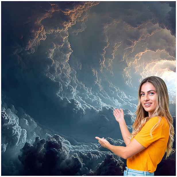 Fototapeta 3D Tunel Chodba Nebe Mraky 490x280 TUN29F
