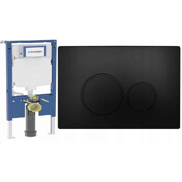 Geberit Rám pro Wc Slim 8 cm Duofix UP720 tlačítko Dop černá matná podložka