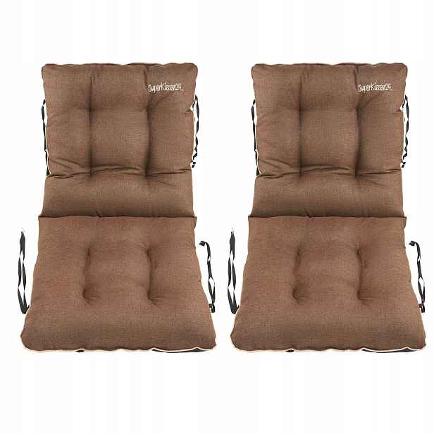 Polštář na židli 48x48x48 hnědý len set 2ks