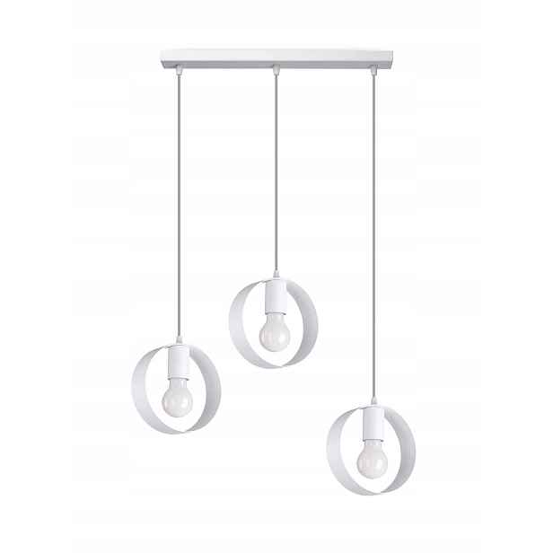 Sollux Závěsná lampa trojitá bílá nad stůl ostrov barová lišta 56 cm
