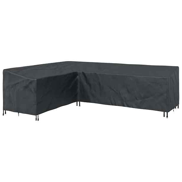 vidaXL Pokryv na nábytek 286 x 222 x 80 cm Tvar L Voděodolný Černý