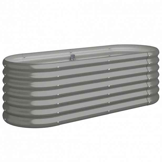 vidaXL Vyvýšený záhon pozinkovaná ocel 114x40x36 cm šedý