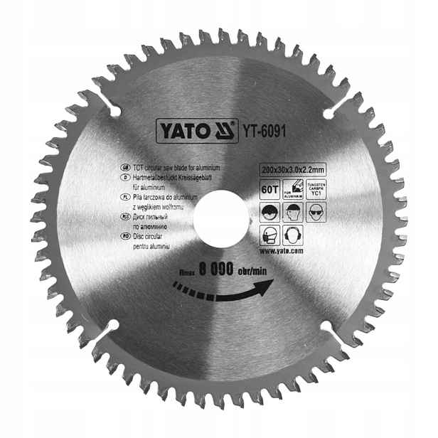 Vidlicová kotoučová pila na hliník Yato YT-6091 200x30x2,2mm 60T
