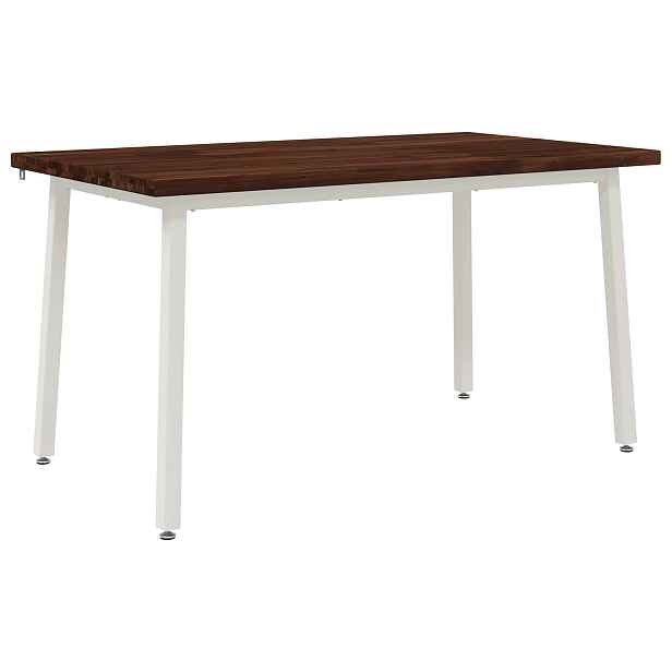 vidaXL 140 x 70 x 75 cm Masivní akátové dřevo Tmavě hnědá a bílá