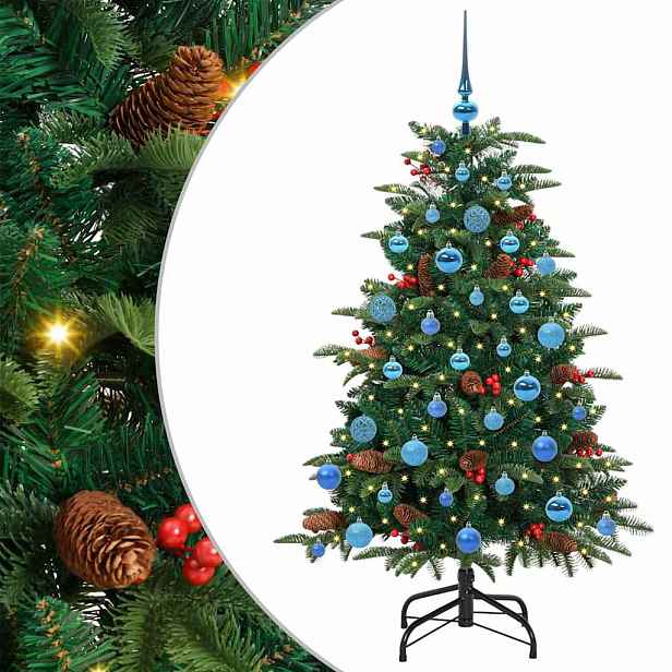 vidaXL Umělý vánoční stromeček Zelená 150 cm PVC, kov a plast