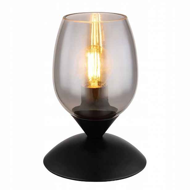Černá stolní lampa Kuwaita s měkkým leskem do kanceláře i obývacího pokoje Globo