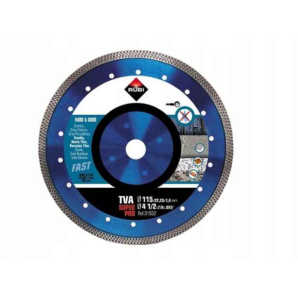 Rubi Tva Superpro 115 MM x 22,2 MM Diamantový Kotouč Na Slinutou Dlažbu Za Sucha
