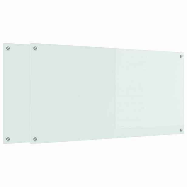 vidaXL Kuchyňský obklad 2 ks Bílá 120 x 60 cm tvrzené sklo