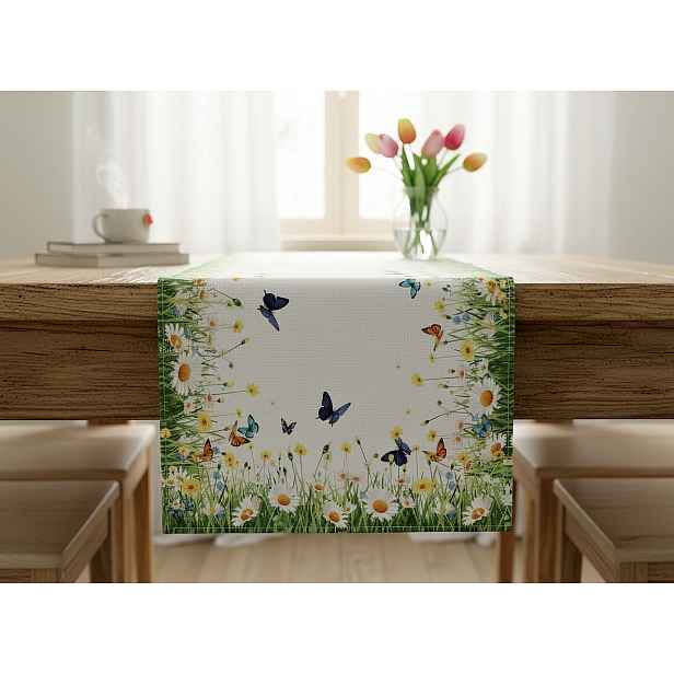 Vzorovaný ubrus - běhoun na stůl SPRING BUTTERFLY 50x100 cm Mybesthome