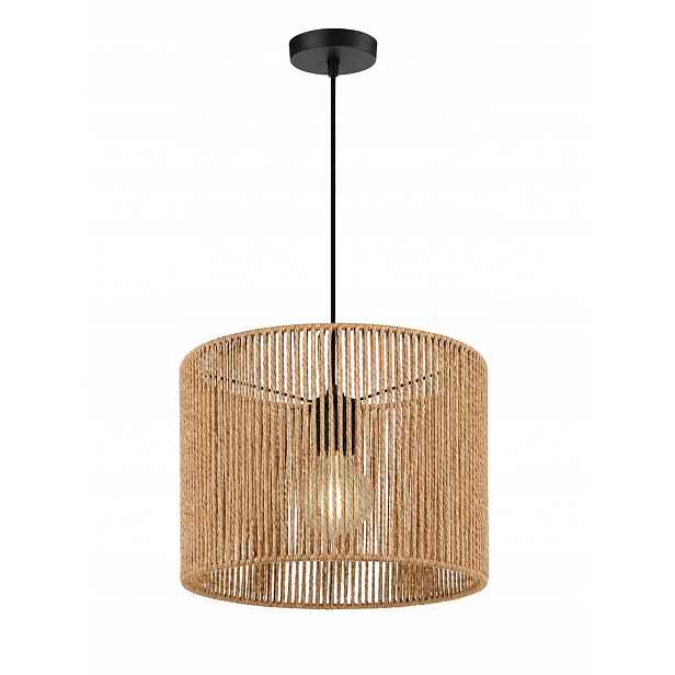 Závěsná lampa Paco Home Hugo PD1 Buena – černo-přírodní boho lampa E27
