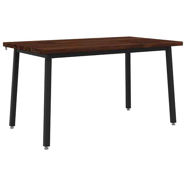 vidaXL 140 x 80 x 75 cm Masivní akátové dřevo Tmavě hnědá a černá