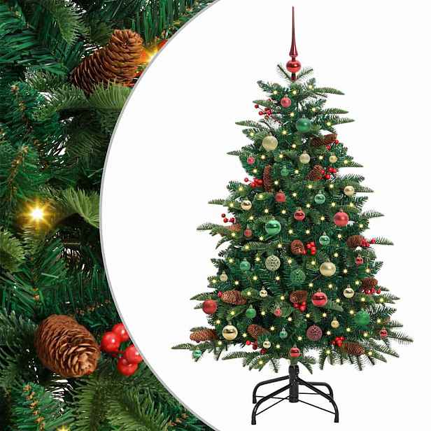 vidaXL Umělý vánoční stromeček Zelená 150 cm PVC, kov a plast