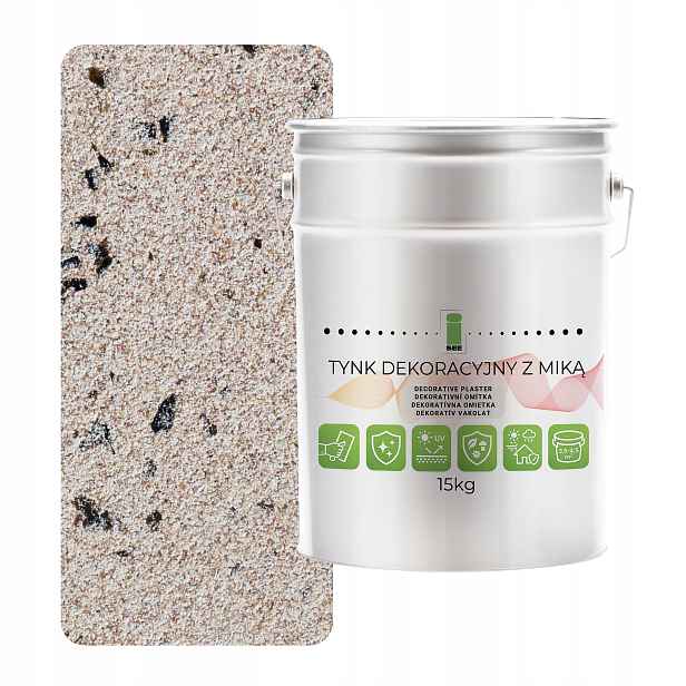 Dekorativní omítka s slídou béžová světlá Diamond Effect 15 kg Hydrofobní D812