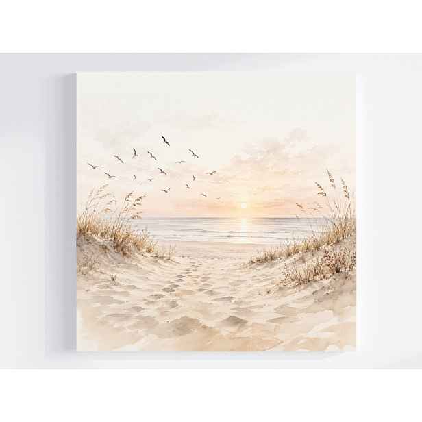 Obraz Na Plátně Canvas Moře Pláž Písek Stezka Slunce Mewy Léto 50x50