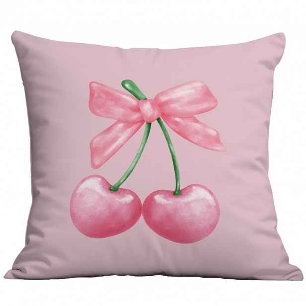 Povlak na polštář CHERRIES 45x45 cm, růžový