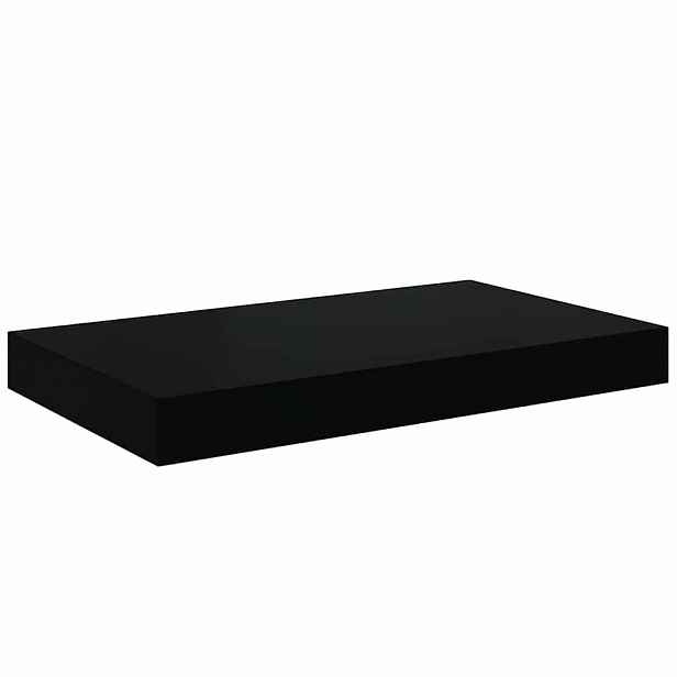 vidaXL Plovoucí nástěnná police černá vysoký lesk 40 x 23,5 x 3,8 cm MDF