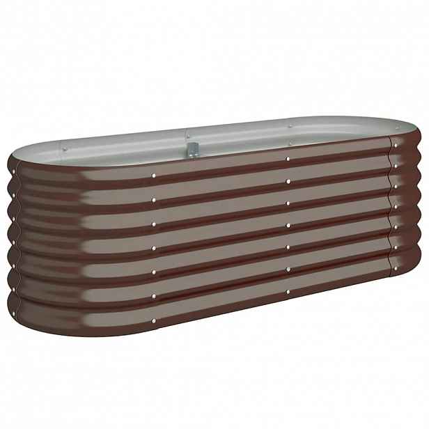 vidaXL Vyvýšený záhon pozinkovaná ocel 114x40x36 cm hnědý