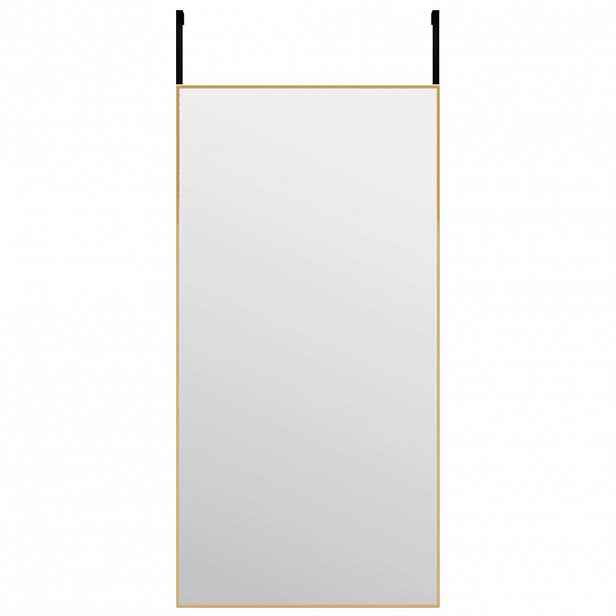 vidaXL Zrcadlo na dveře zlaté 40 x 80 cm sklo a hliník