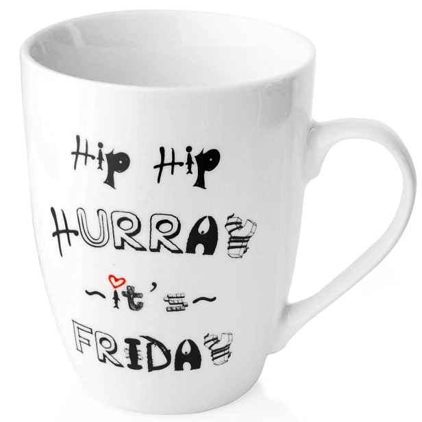 Affek Design MX9179 Šálek s uchem, Hip Hop Hurray its Friday 350ml