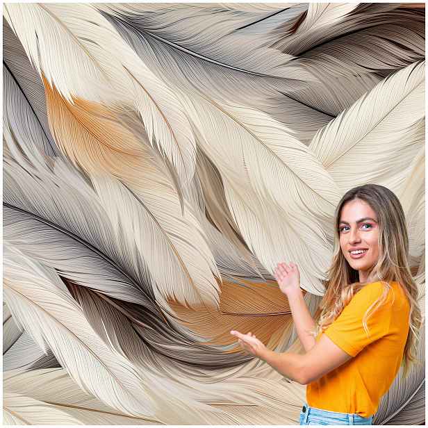 Fototapeta 3D Obývací Pokoj Ložnice Pera Abstrakt Boho Glamour 294x260 PAB01W