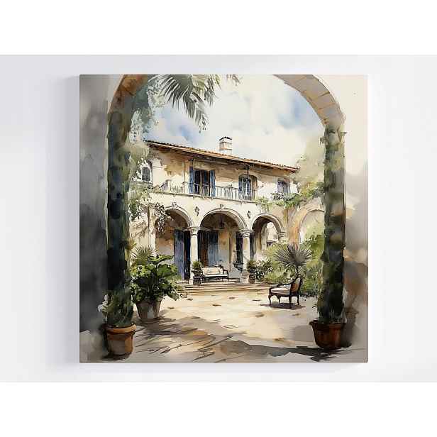 Obraz Na Plátně Canvas Dům Vila Rezidence Dvorek Patio Itálie 50x50