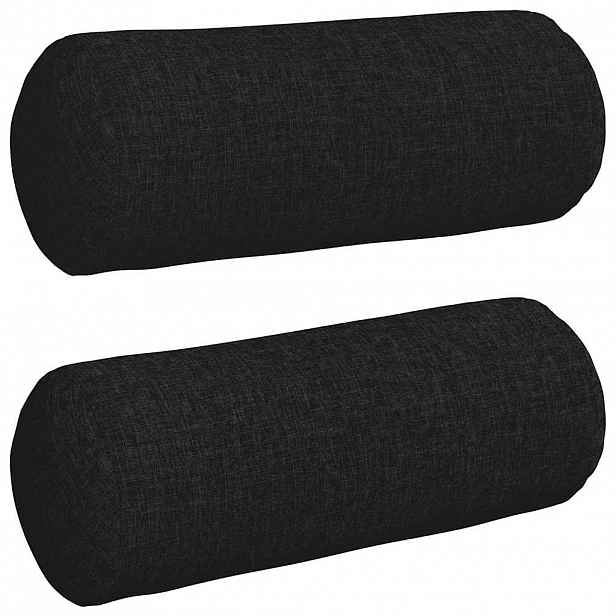vidaXL Polštáře 2 ks textil Černá Ø 15 x 40 cm