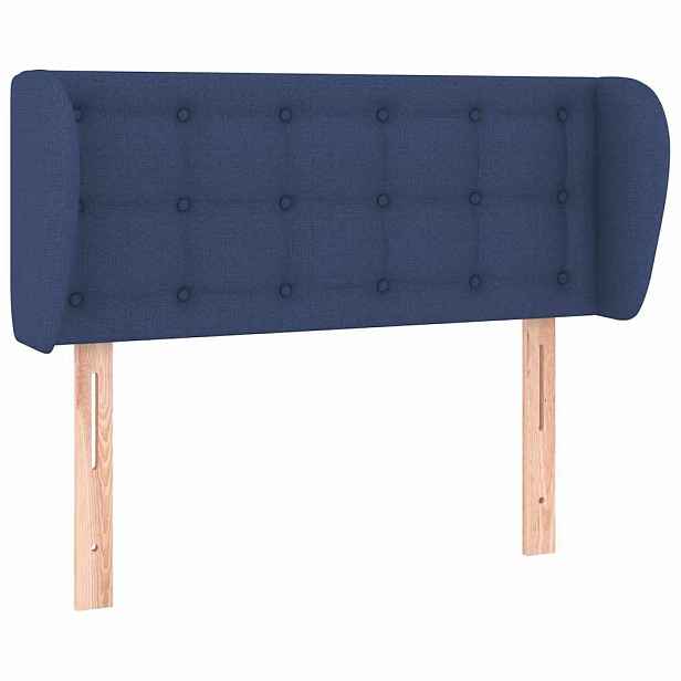 vidaXL Čelo postele typu ušák modré 103x23x78/88 cm textil